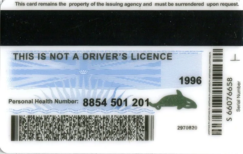 British Columbla (BC-SERVICES CARD) ID - Image 2